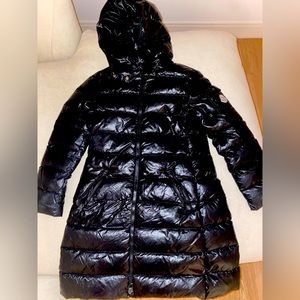 Good condition Moncler Moka long down jacket for girls size 10